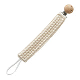 Attache-tétine brodée au prénom avec clip en bois – Cadeau de naissance