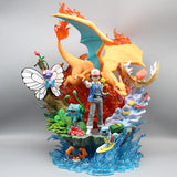 Figurine Pokémon Sacha & Pikachu, Dracaufeu, Carapuce, Bulbizarre