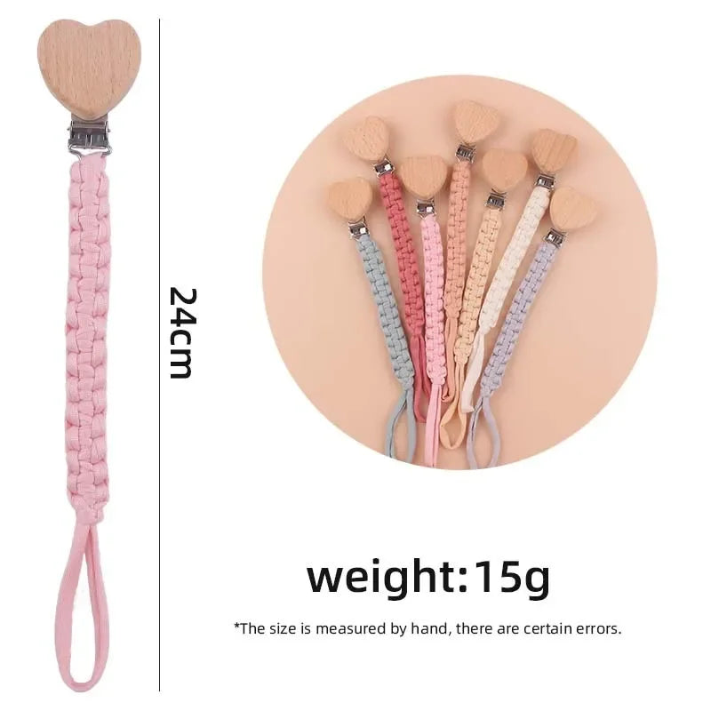 Attache-tétine personnalisée prénom en perles de bois – Cadeau de naissance