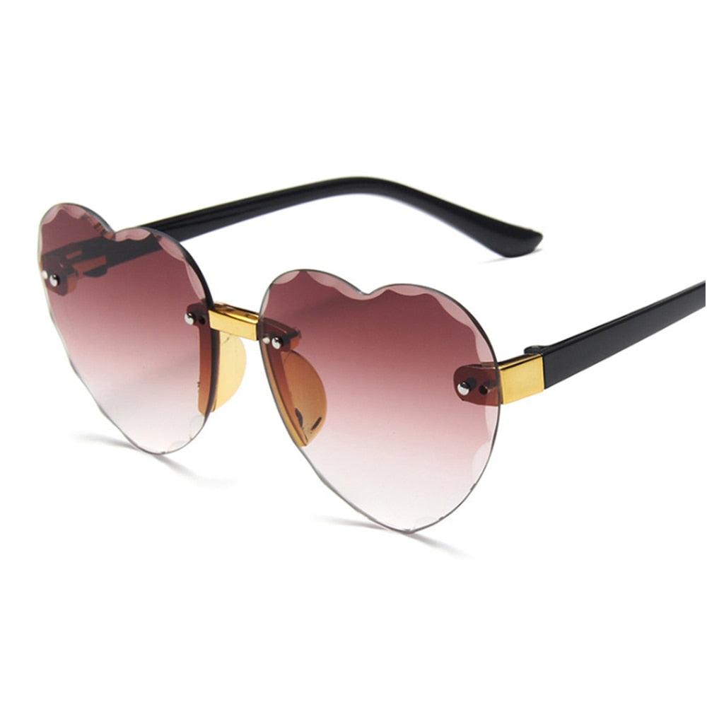 Lunettes de soleil en coeur sans bordure pour enfants