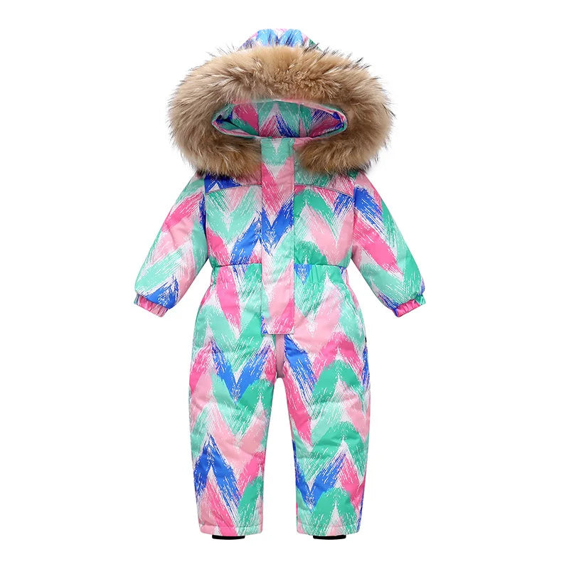 Combinaison de Ski Enfant avec Capuche Fourrure - Louba