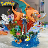 Figurine Pokémon Sacha & Pikachu, Dracaufeu, Carapuce, Bulbizarre