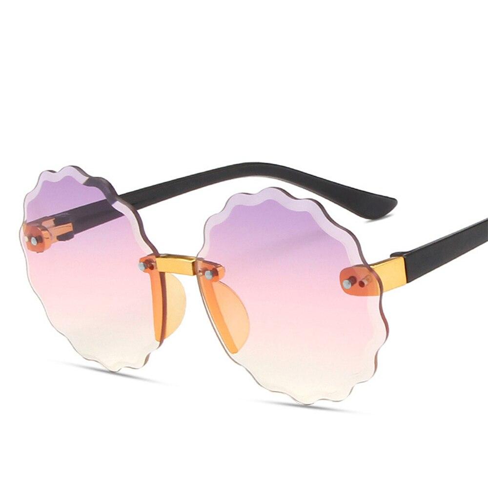 Lunettes de soleil rondes en forme de vague de fleurs pour enfants