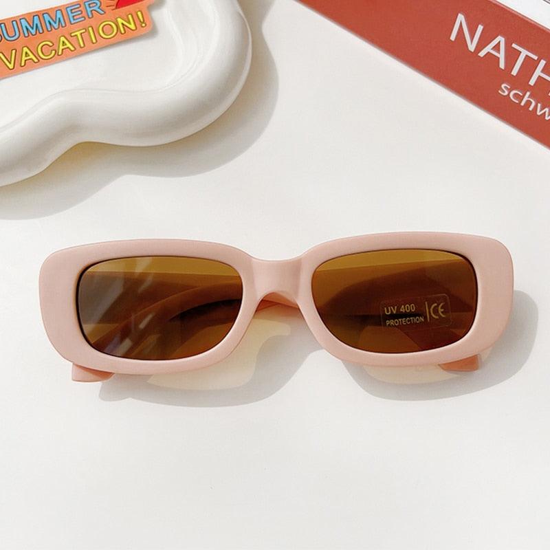 Lunettes de soleil rectangulaires Vintage givrées pour enfants
