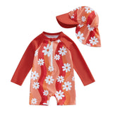 Baby Girl Swimsuit with Cap - Lindsay