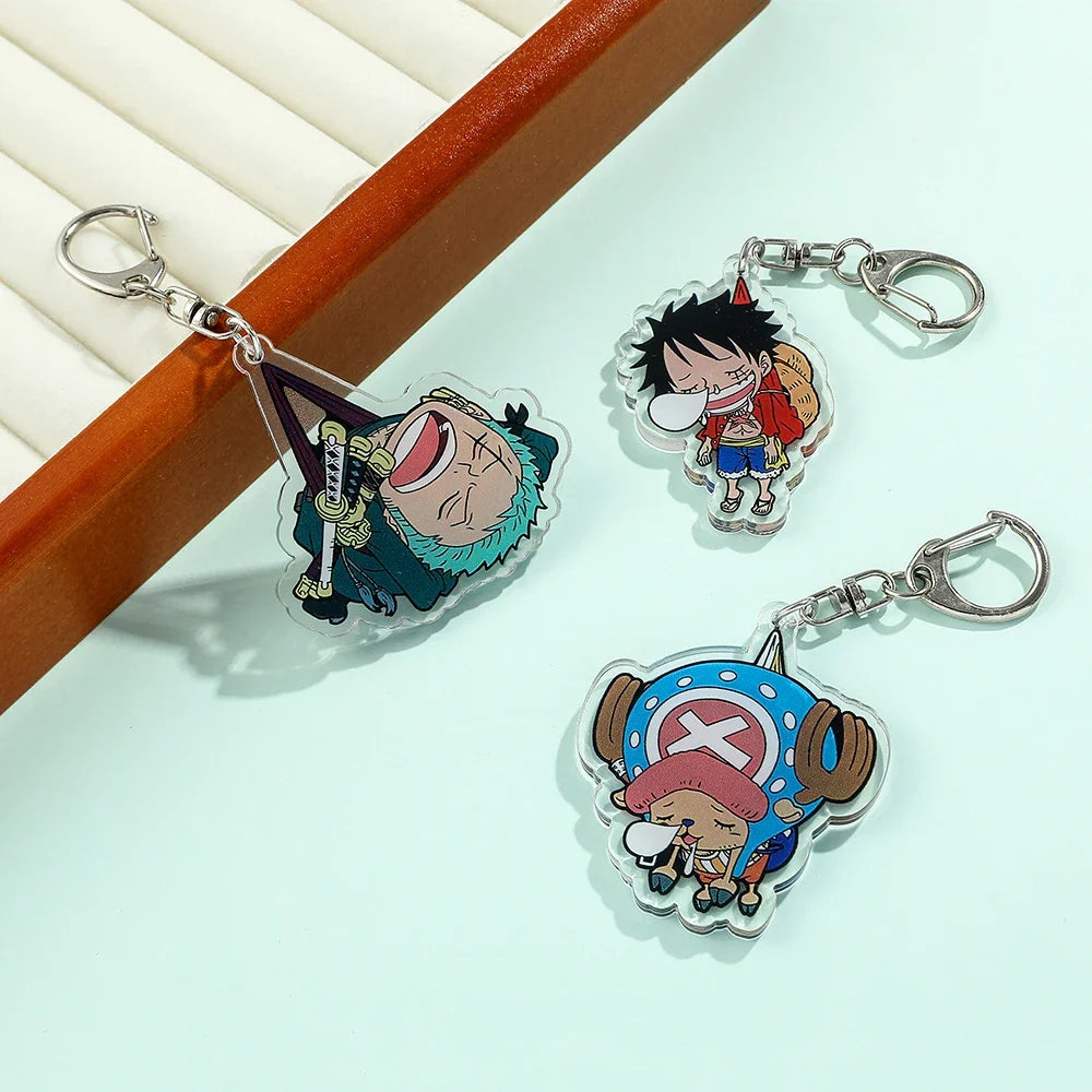 Porte-clef One Piece en acrylique Luffy Zoro Chopper