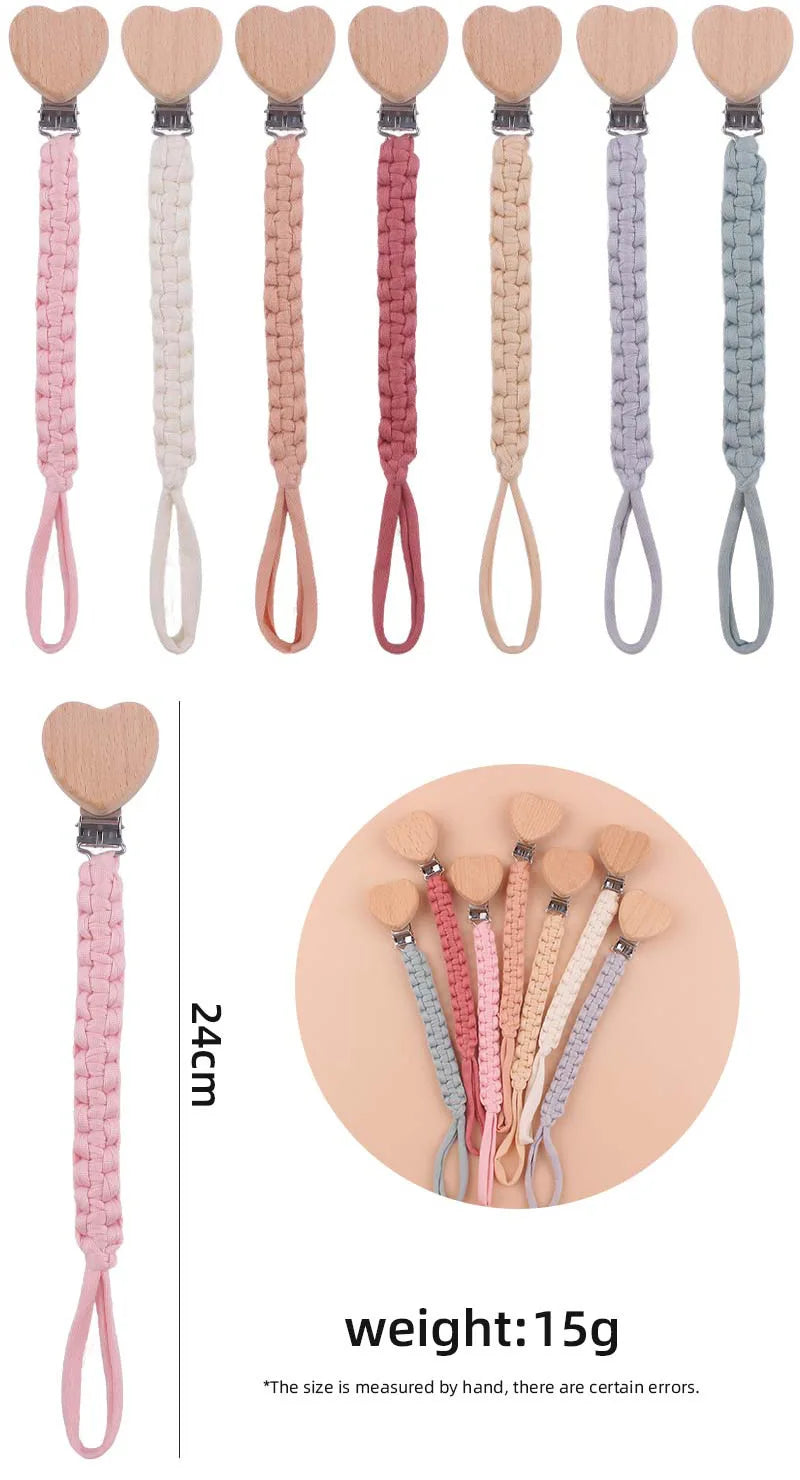 Attache-tétine personnalisée prénom en perles de bois – Cadeau de naissance