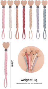Attache-tétine personnalisée prénom en perles de bois – Cadeau de naissance