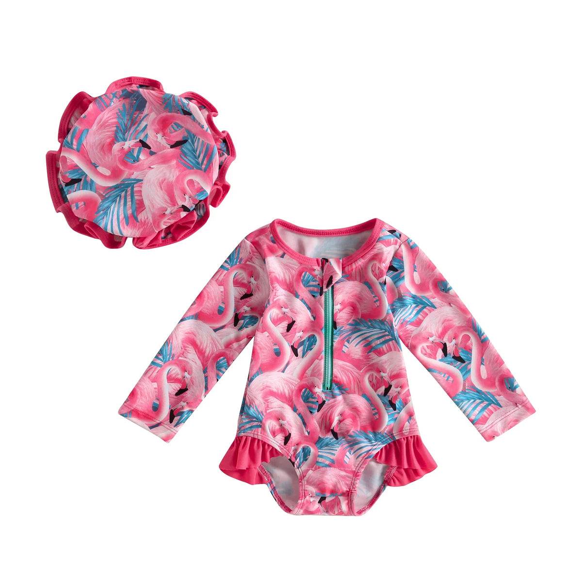 Maillot de Bain Bébé Fille avec Chapeau
