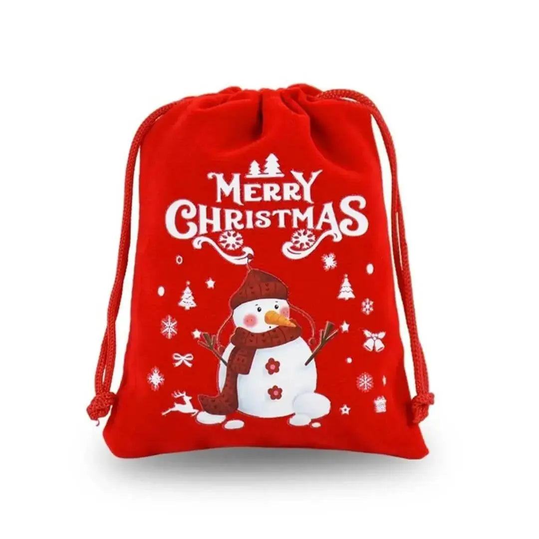 Sac Cadeau Noël – Velours Rouge Festif
