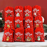 Sac Cadeau Noël – Velours Rouge Festif