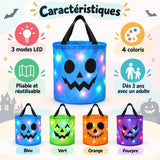 Sac à Bonbons Halloween LED Réutilisable pour Enfant
