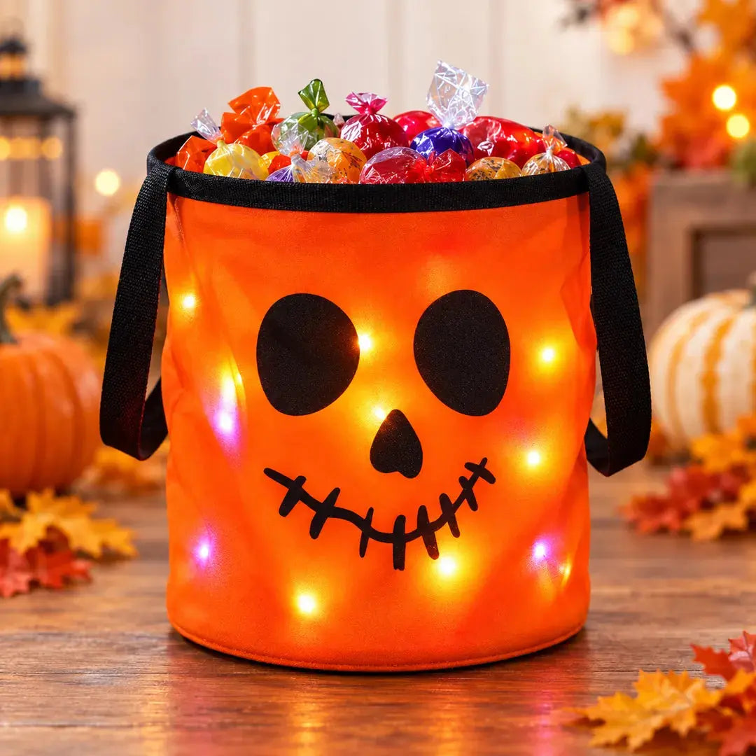 Sac à Bonbons Halloween LED Réutilisable pour Enfant