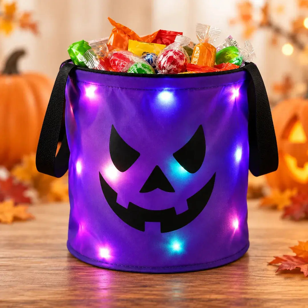 Sac à Bonbons Halloween LED Réutilisable pour Enfant