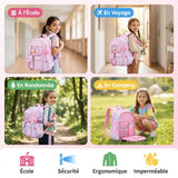 Sac à Dos École Fille Ergonomique – Bandes Réfléchissantes