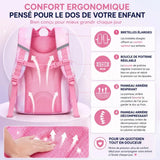 Sac à Dos École Fille Ergonomique – Bandes Réfléchissantes
