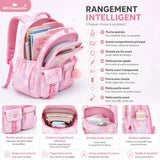 Sac à Dos École Fille Ergonomique – Bandes Réfléchissantes