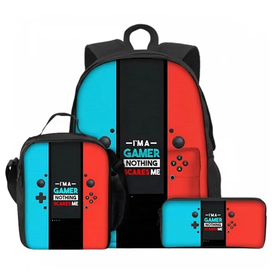 Sac à Dos Scolaire 3 en 1 Style Console Gamer