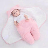 Sac de couchage en coton flanelle rose pour bébé