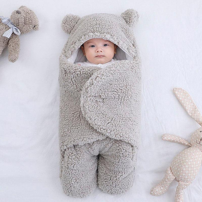 Sac de couchage en coton molletonné gris pour bébé
