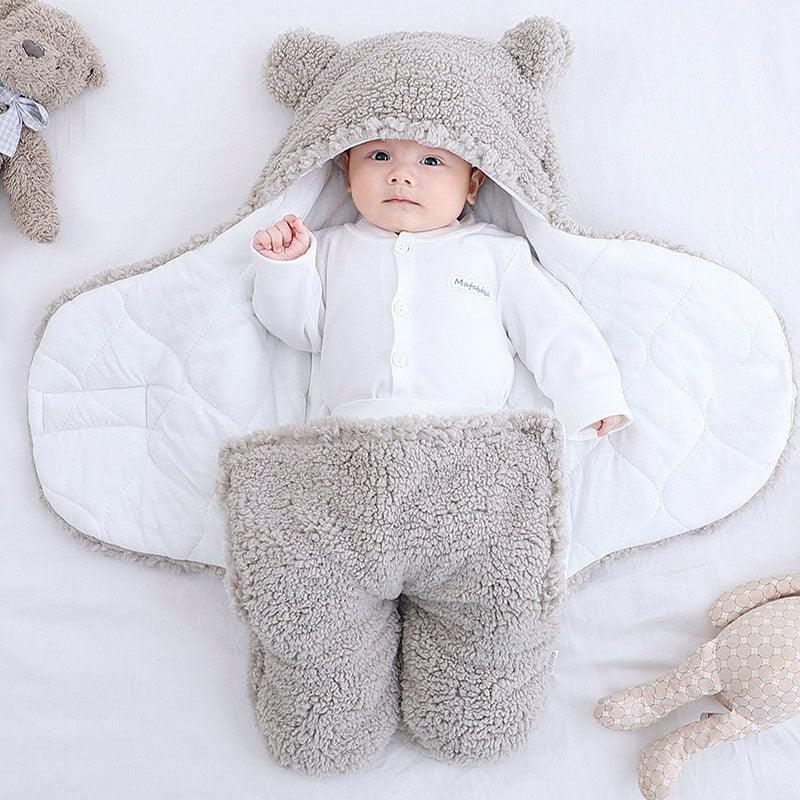Sac de couchage en coton molletonné gris pour bébé