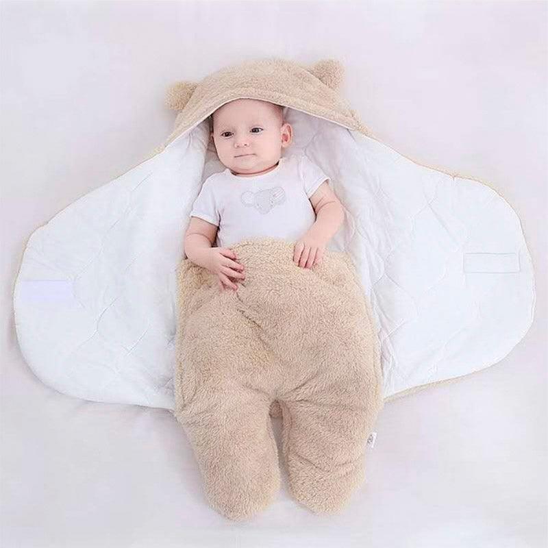 Sac de couchage en coton flanelle beige pour bébé