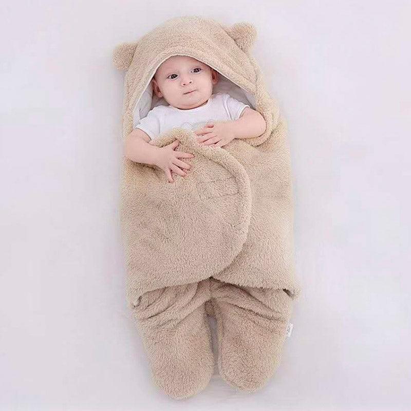 Sac de couchage en coton flanelle beige pour bébé