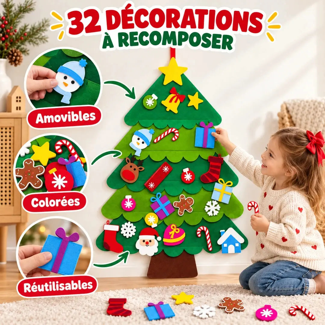 Sapin de Noël en Feutre Montessori – MagiNoël