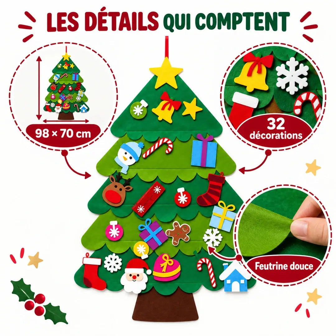 Sapin de Noël en Feutre Montessori – MagiNoël