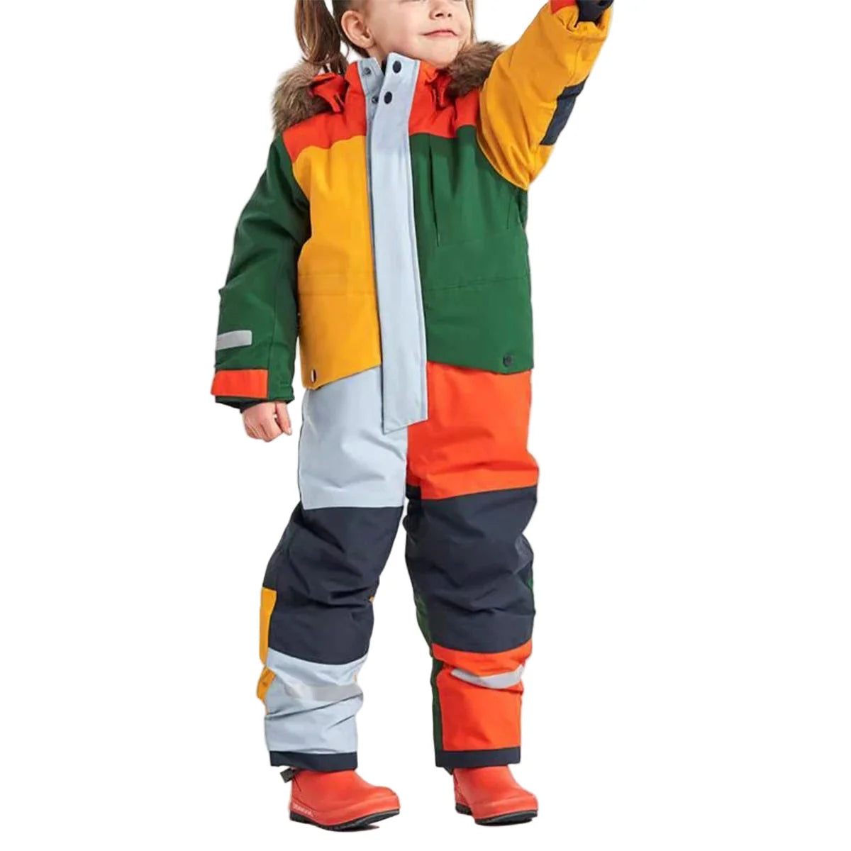 Combinaison de Ski Enfant avec Capuche Fourrure - Snowboo