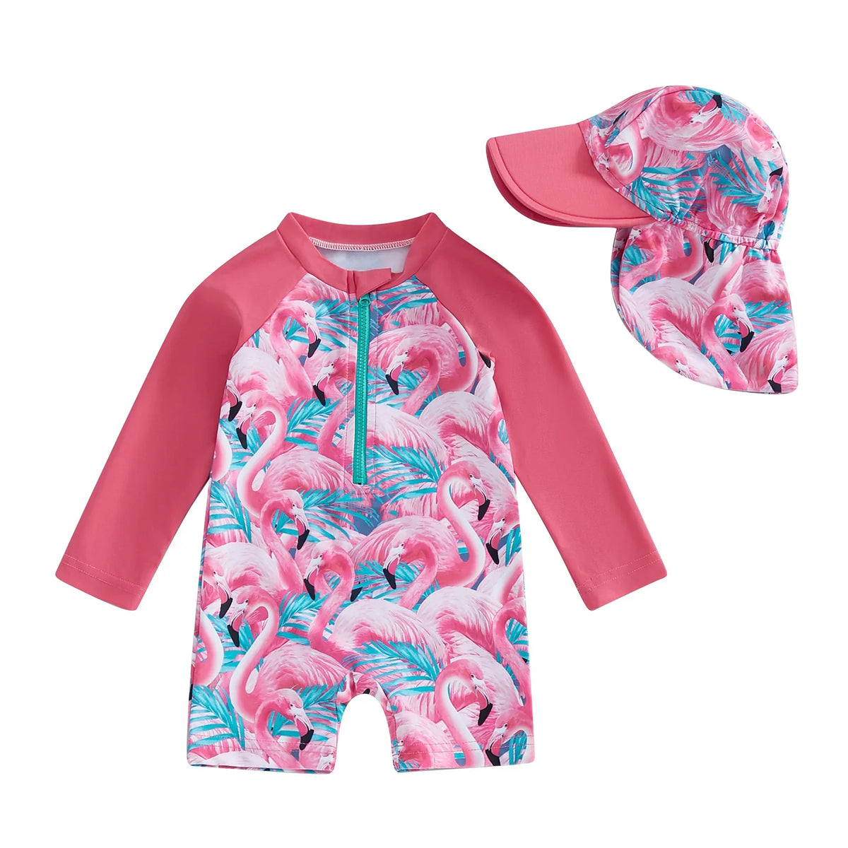 Baby Girl Swimsuit with Cap - Lindsay