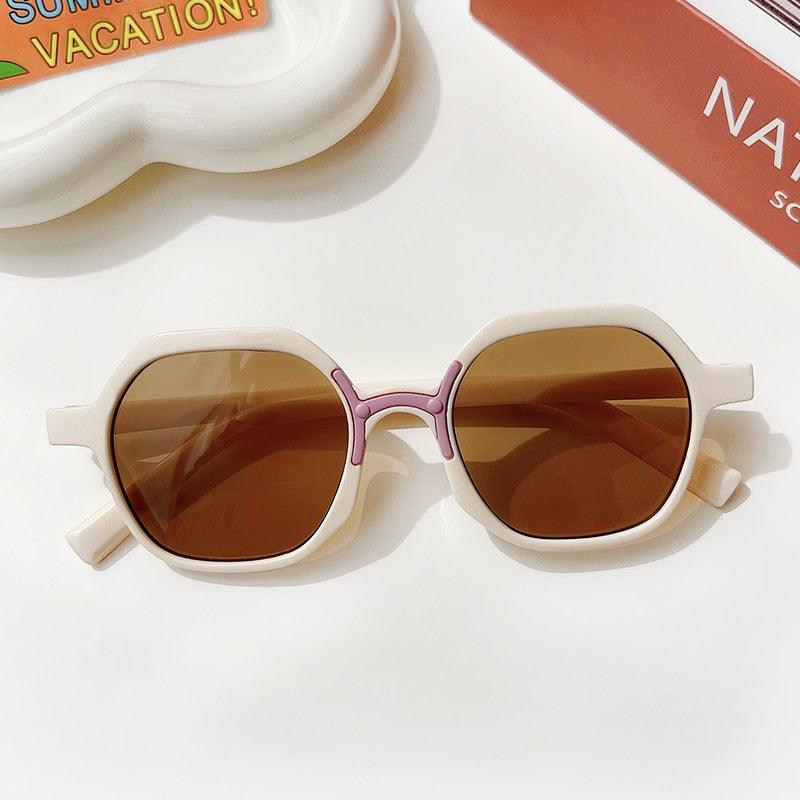 Lunettes de soleil rectangulaires Vintage givrées pour enfants