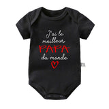 Body bébé en coton message Maman ou Papa – Cadeau de naissance pour les parents