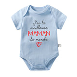 Body bébé en coton message Maman ou Papa – Cadeau de naissance pour les parents