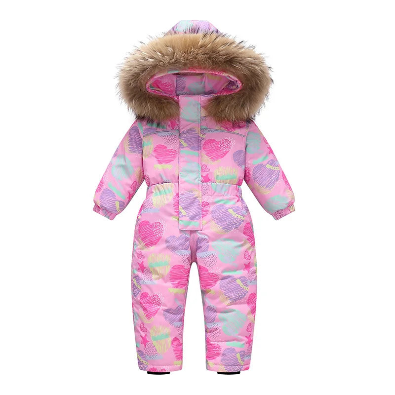 Combinaison de Ski Enfant avec Capuche Fourrure - Louba