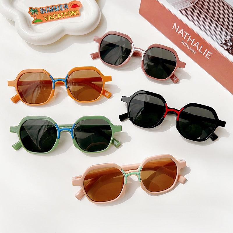 Lunettes de soleil rectangulaires Vintage givrées pour enfants
