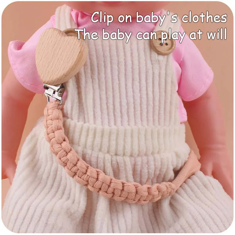 Attache-tétine personnalisée prénom en perles de bois – Cadeau de naissance