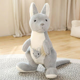 Maman kangourou en peluche avec son bébé