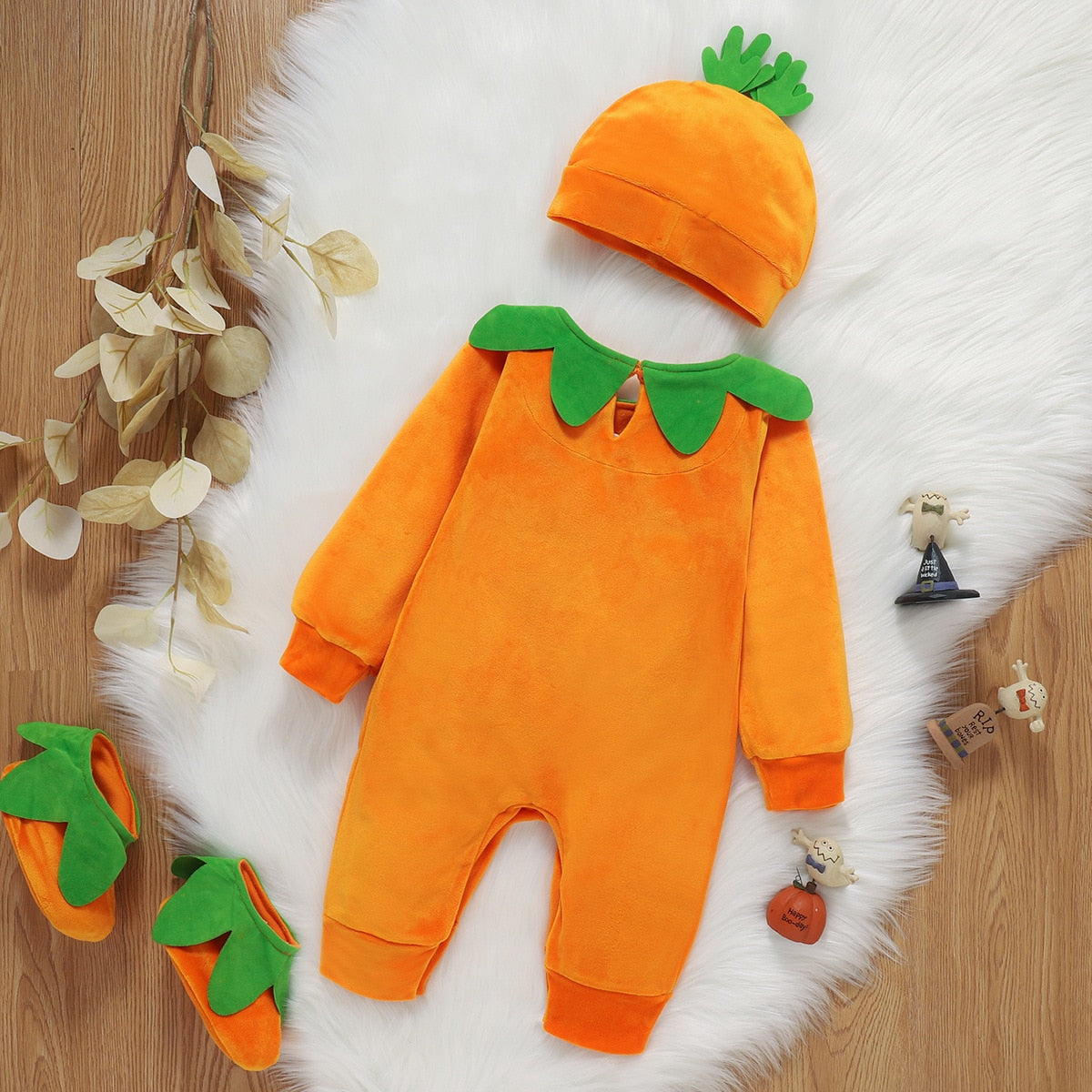 Ensemble de Déguisement d'Halloween Citrouille pour Bébé