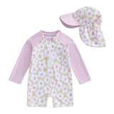 Baby Girl Swimsuit with Cap - Lindsay