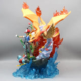 Figurine Pokémon Sacha & Pikachu, Dracaufeu, Carapuce, Bulbizarre