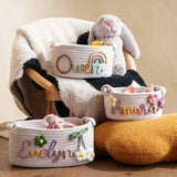 Personalized cotton rope storage basket with name – Handmade, 3 sizes