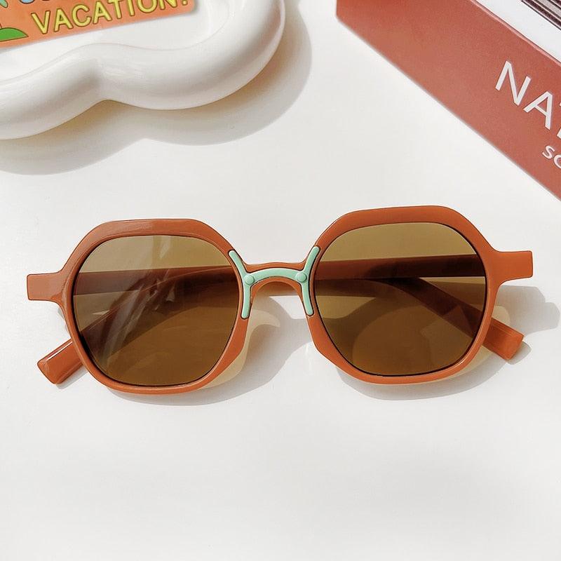Lunettes de soleil rectangulaires Vintage givrées pour enfants