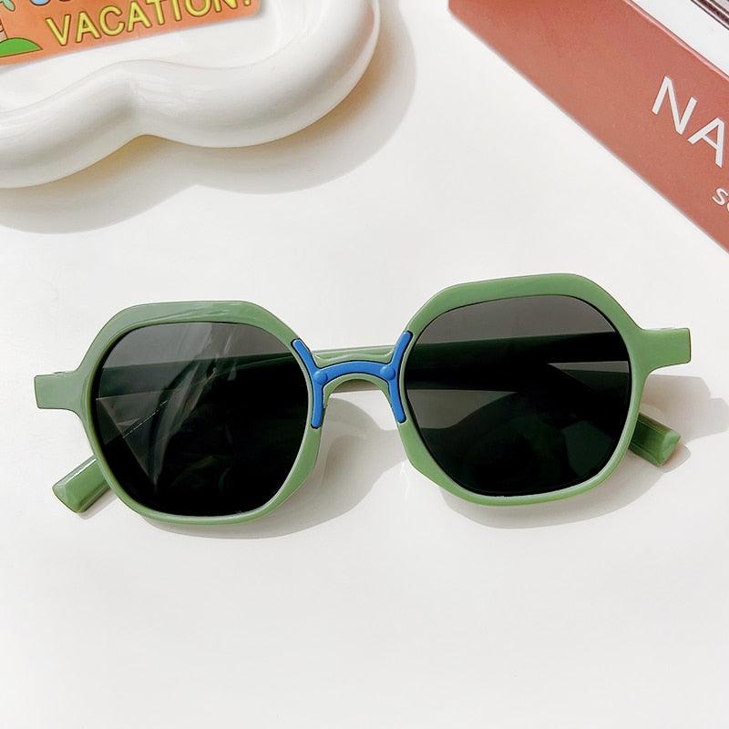 Lunettes de soleil rectangulaires Vintage givrées pour enfants
