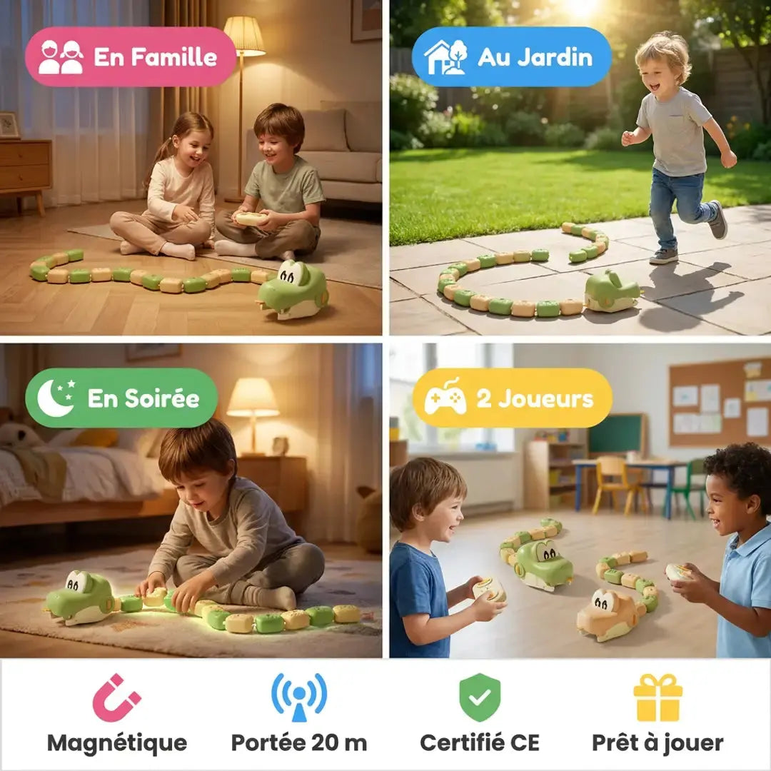Serpent Télécommandé RC Magnétique – Jeu Enfant Dès 3 Ans