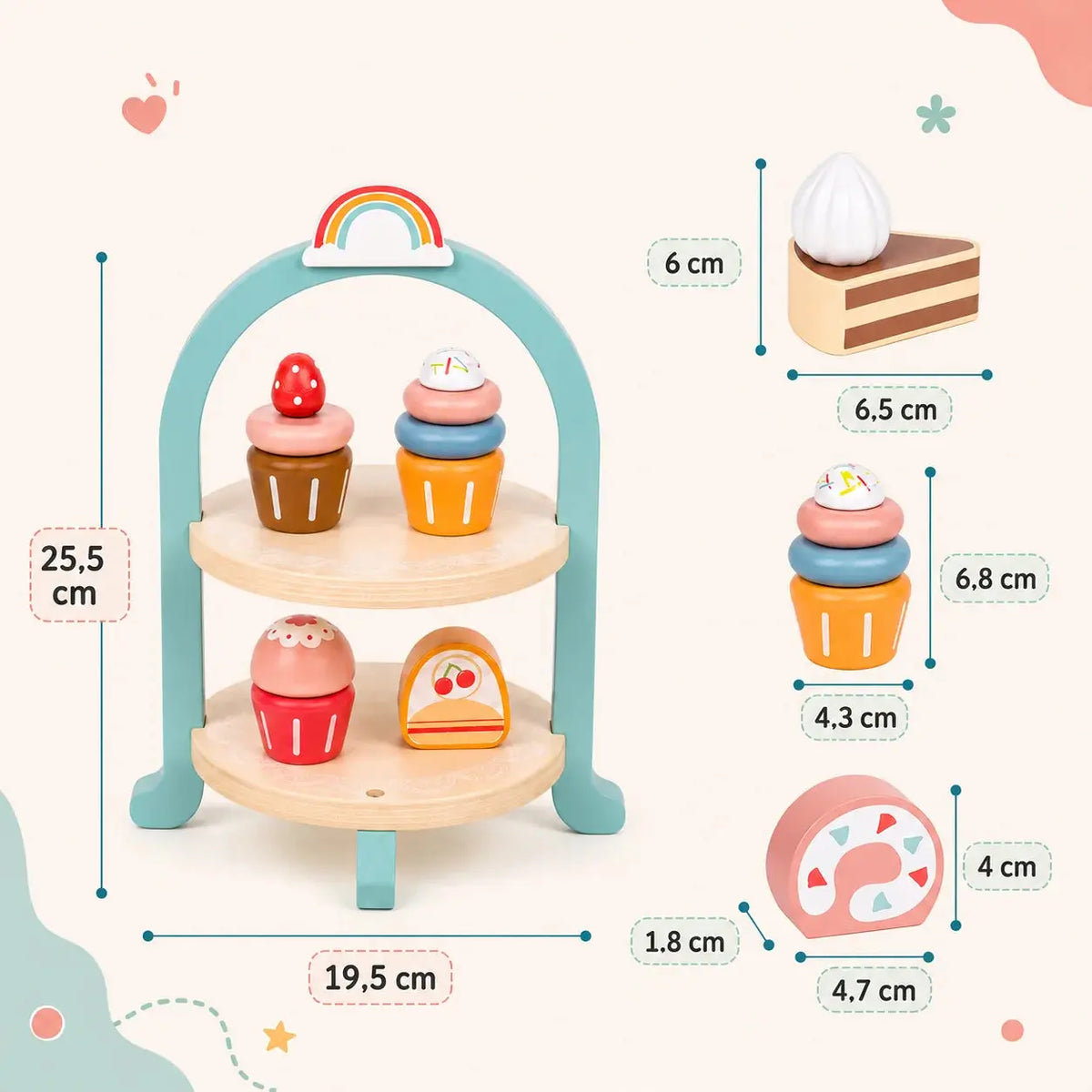 Service à Gâteaux en Bois pour Enfant – SweetTower