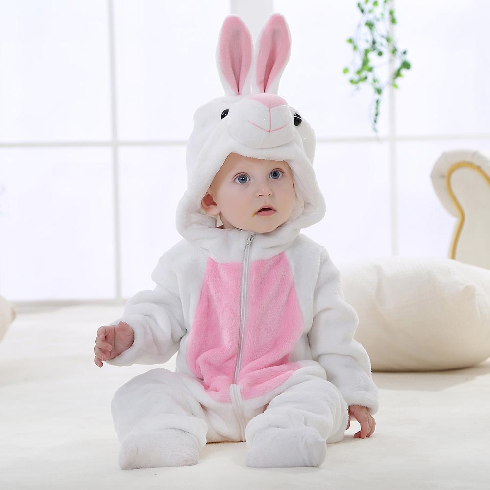 Barboteuse Bébé à Capuche avec Motifs d'Animaux Adorables