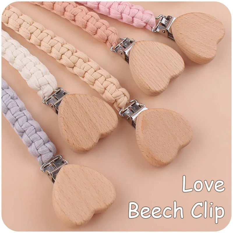 Attache-tétine personnalisée prénom en perles de bois – Cadeau de naissance