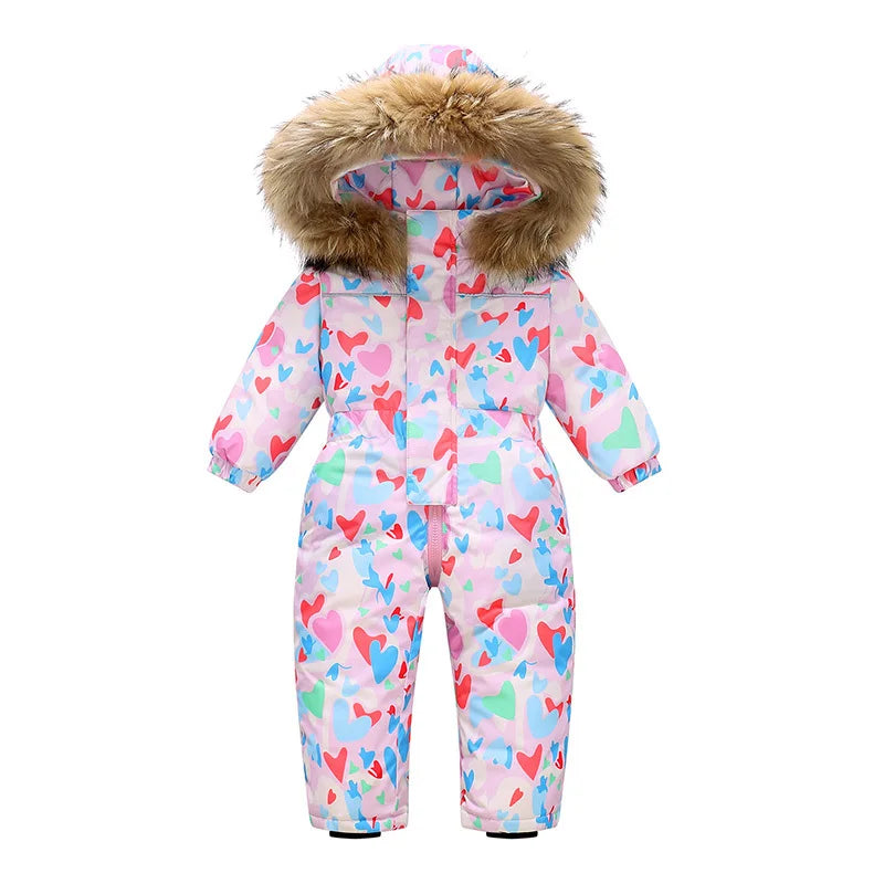 Combinaison de Ski Enfant avec Capuche Fourrure - Louba