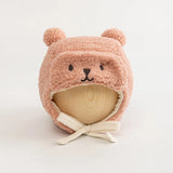 Bonnet Bébé Hiver Ourson avec Liens